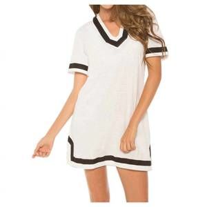 NEW ECO SWIM hooded tunic in eco white